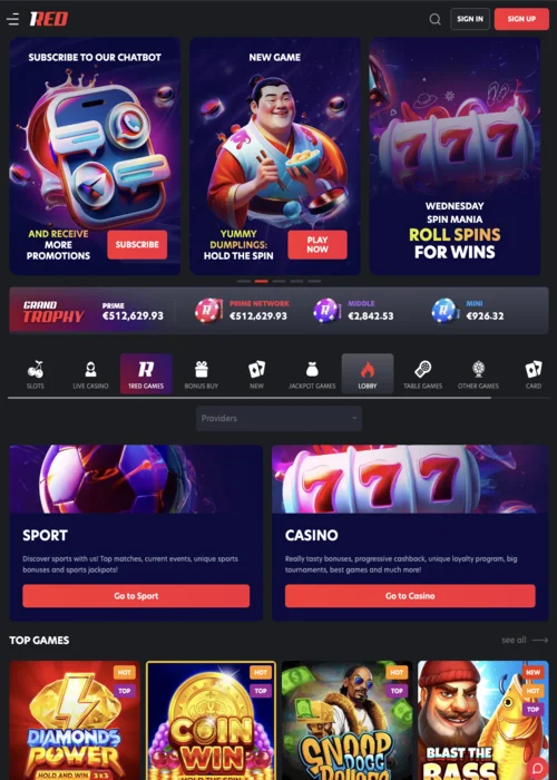 Game Library 1Red Casino